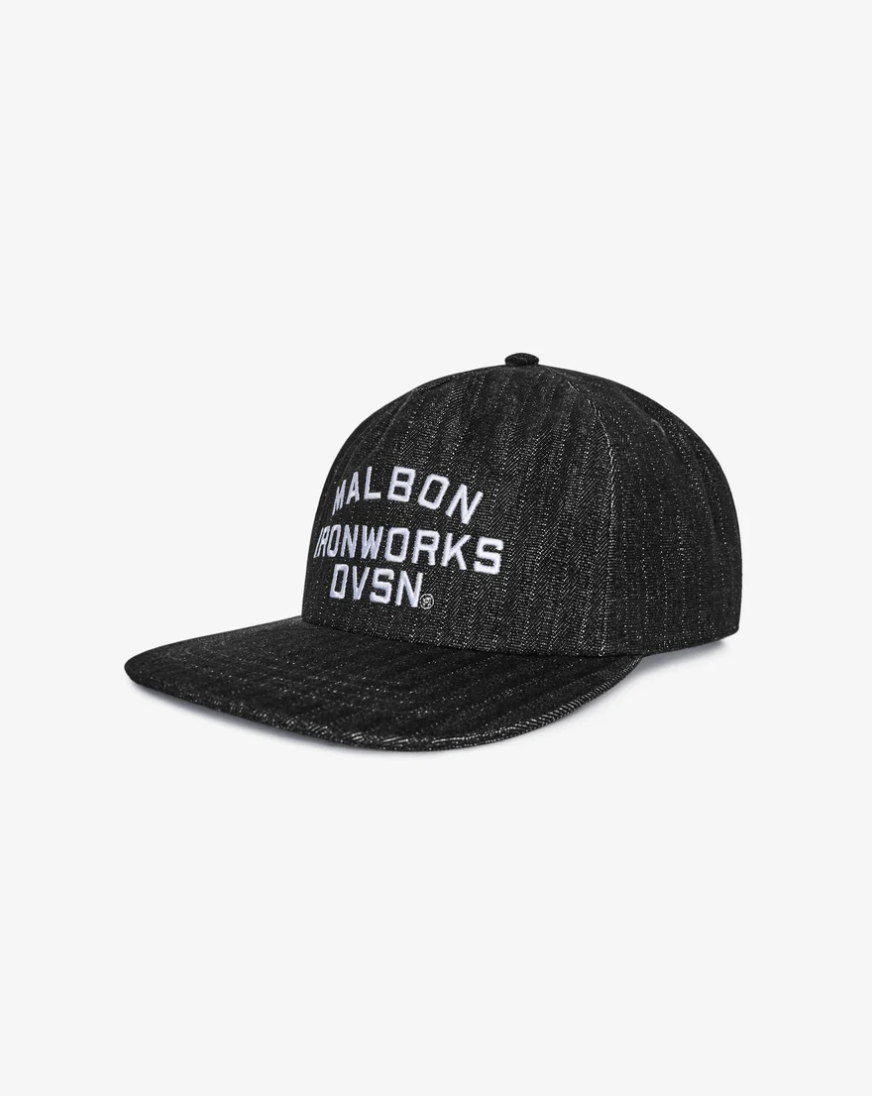 MALBON FOREMAN SNAPBACK | BLACK STONE WASHED DENIM