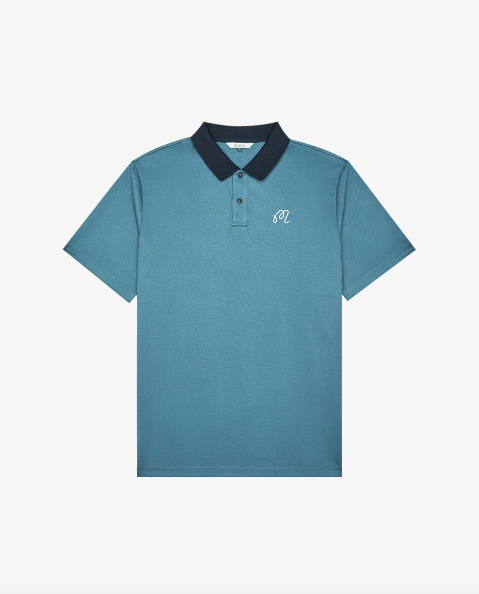 MALBON FAIRWAY HEX POLO | SLATE