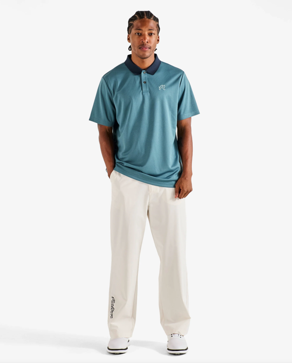 MALBON FAIRWAY HEX POLO | SLATE