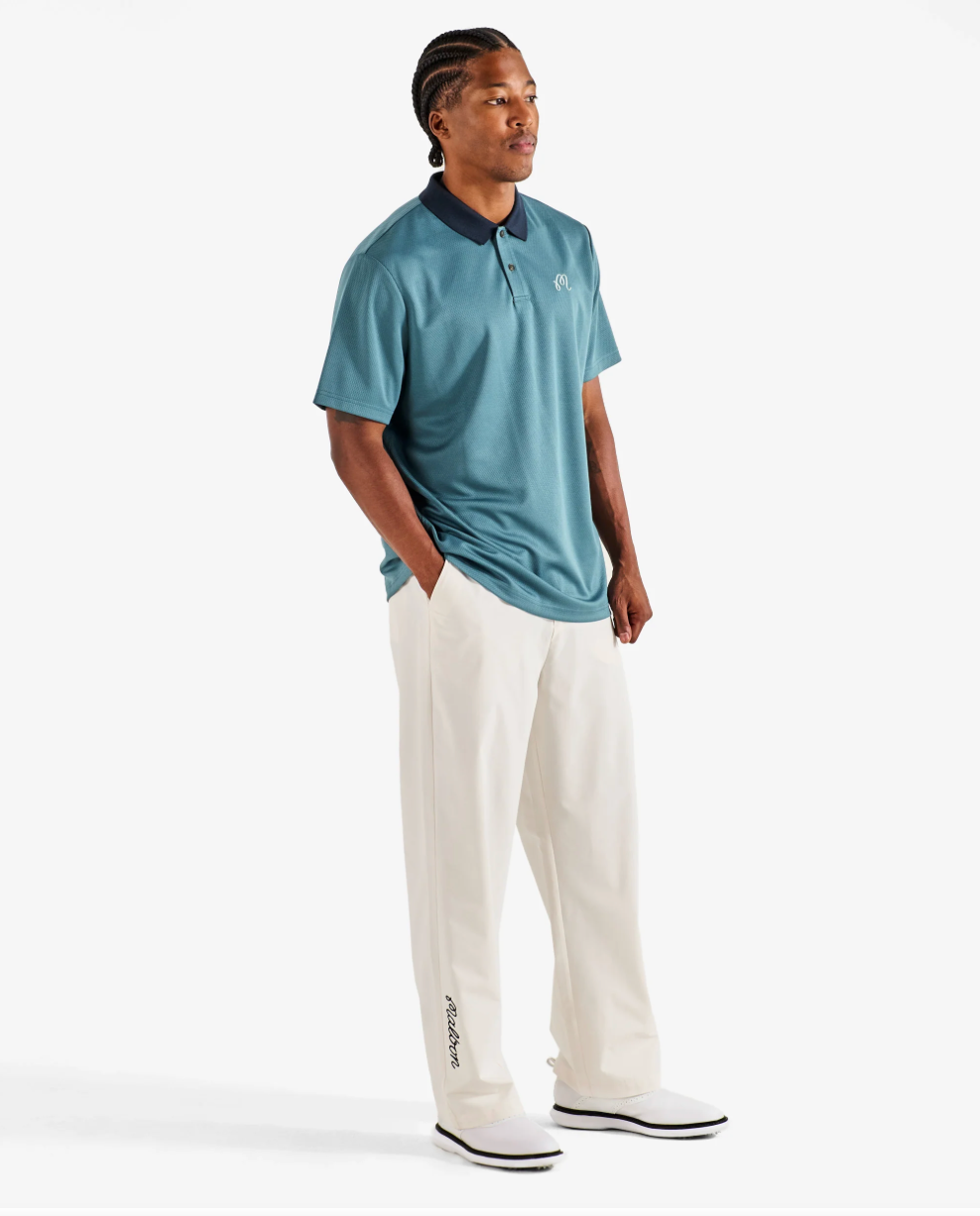 MALBON FAIRWAY HEX POLO | SLATE