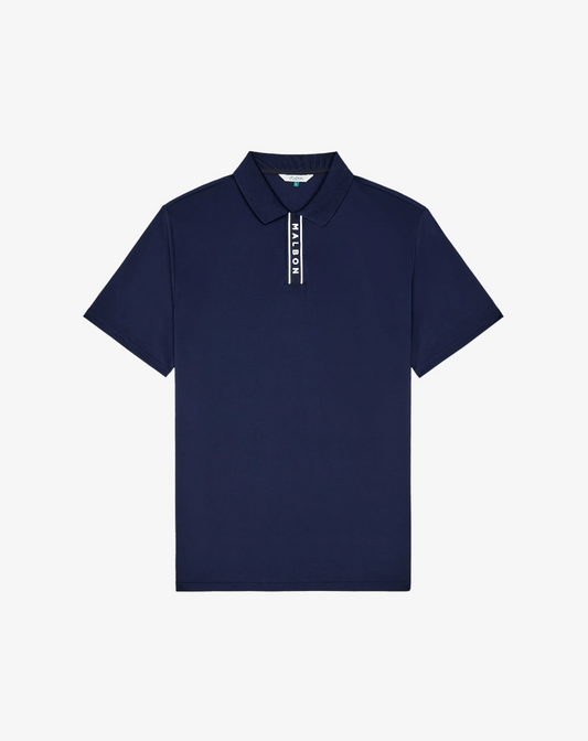 MALBON BLOCK PLACKET POLO | NAVY