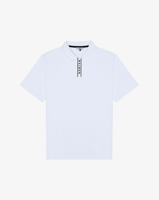 MALBON BLOCK PLACKET POLO | WHITE