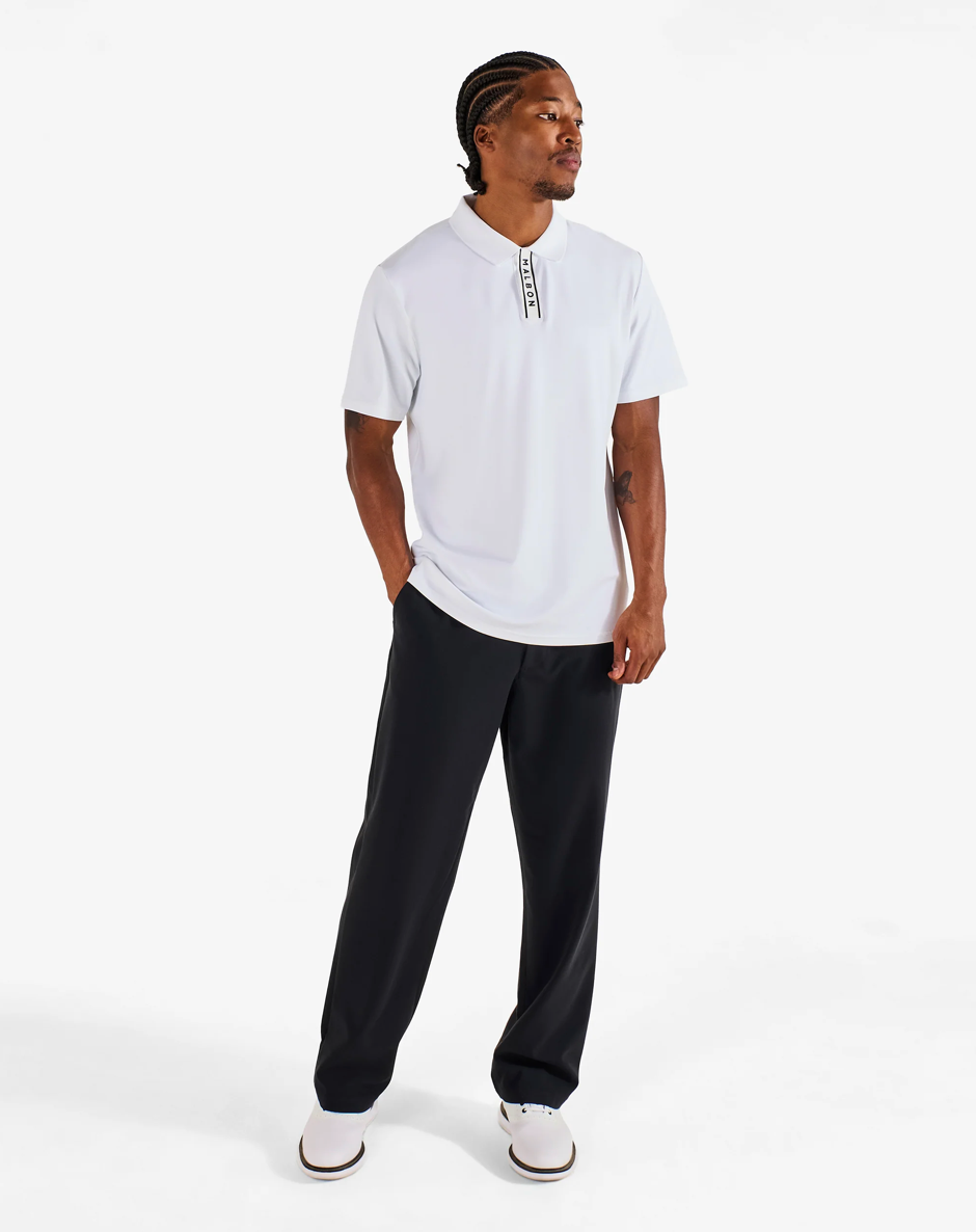 MALBON BLOCK PLACKET POLO | WHITE