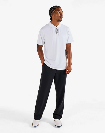MALBON BLOCK PLACKET POLO | WHITE