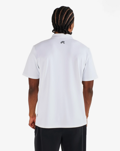 MALBON BLOCK PLACKET POLO | WHITE