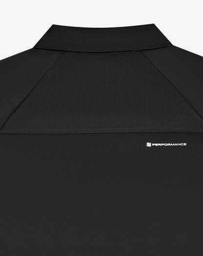 MALBON PERFORMANCE ZIP RAGLAN POLO | BLACK