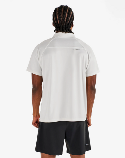 MALBON PERFORMANCE ZIP RAGLAN POLO | WHITE