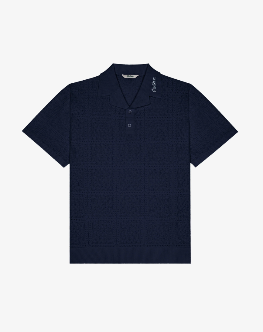 MALBON RESORT CROCHET POLO | NAVY