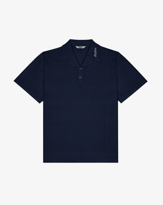 MALBON RESORT CROCHET POLO | NAVY