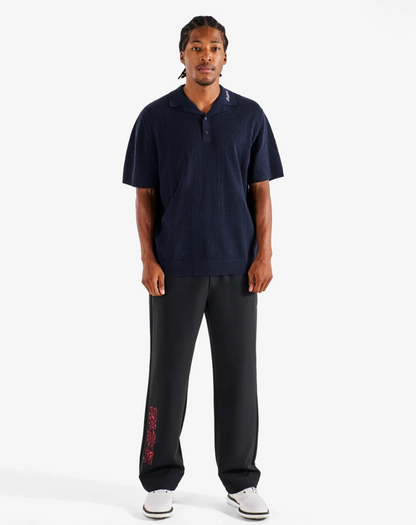 MALBON RESORT CROCHET POLO | NAVY