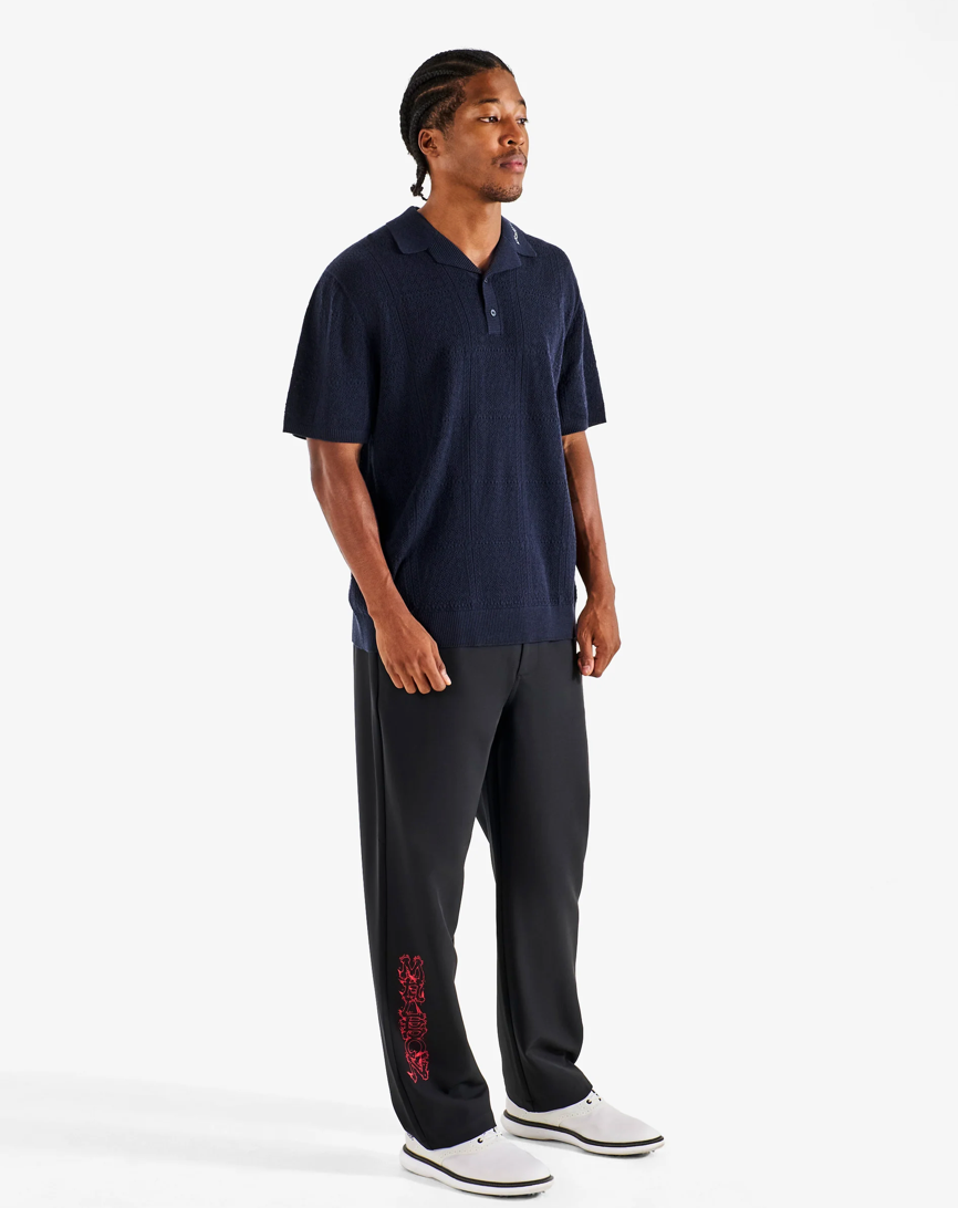 MALBON RESORT CROCHET POLO | NAVY