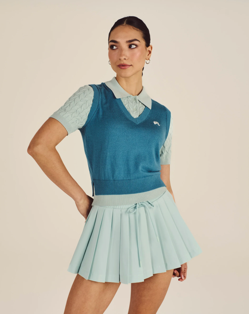 MALBON VERONICA POLO | AEGEAN BLUE / SURF SPRAY