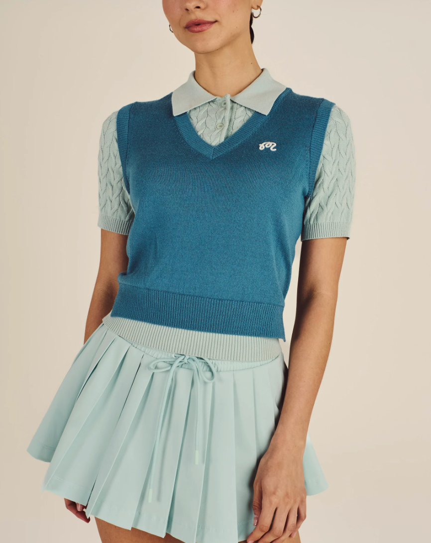 MALBON VERONICA POLO | AEGEAN BLUE / SURF SPRAY