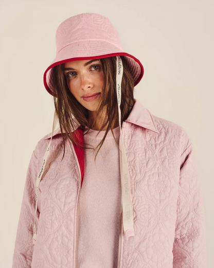 MALBON DENA QUILTED BUCKET HAT | CHALK PINK
