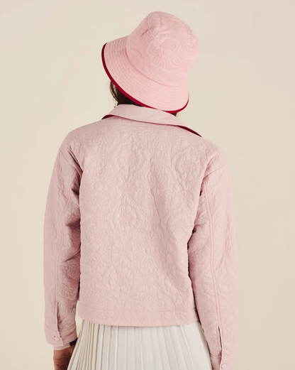 MALBON DENA QUILTED BUCKET HAT | CHALK PINK