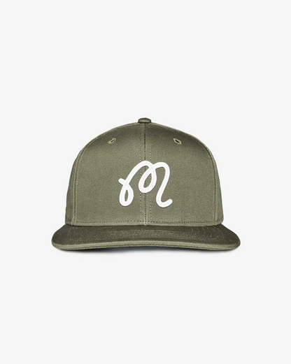 MALBON M SCRIPT SNAPBACK | MILITARY GREEN