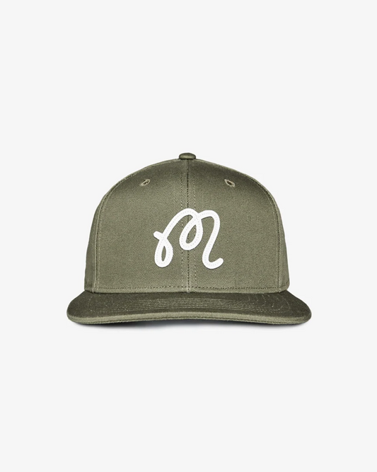 MALBON M SCRIPT SNAPBACK | MILITARY GREEN