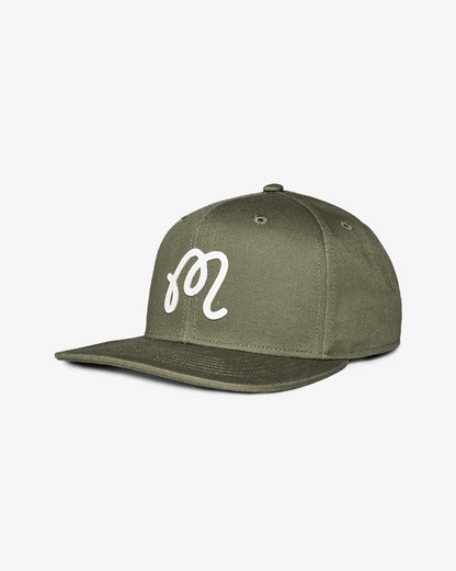 MALBON M SCRIPT SNAPBACK | MILITARY GREEN