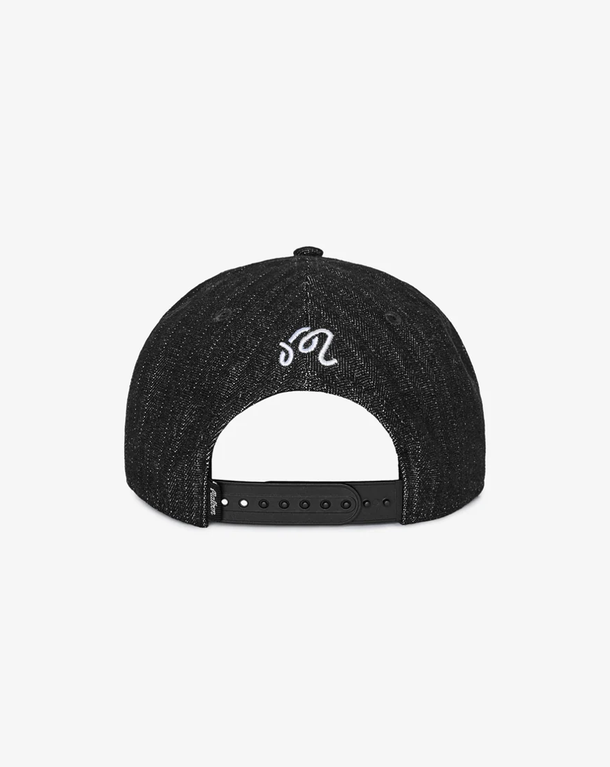 MALBON FOREMAN SNAPBACK | BLACK STONE WASHED DENIM