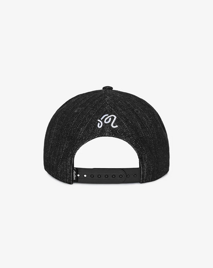 MALBON FOREMAN SNAPBACK | BLACK STONE WASHED DENIM