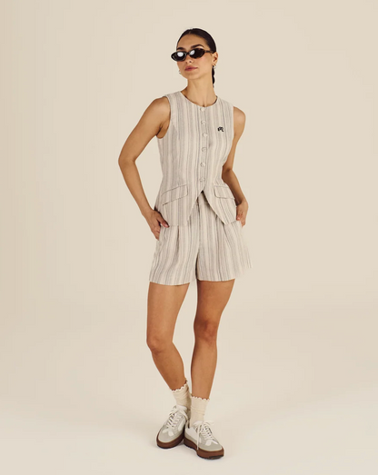 MALBON KEILY SHORT | CREAM STRIPE