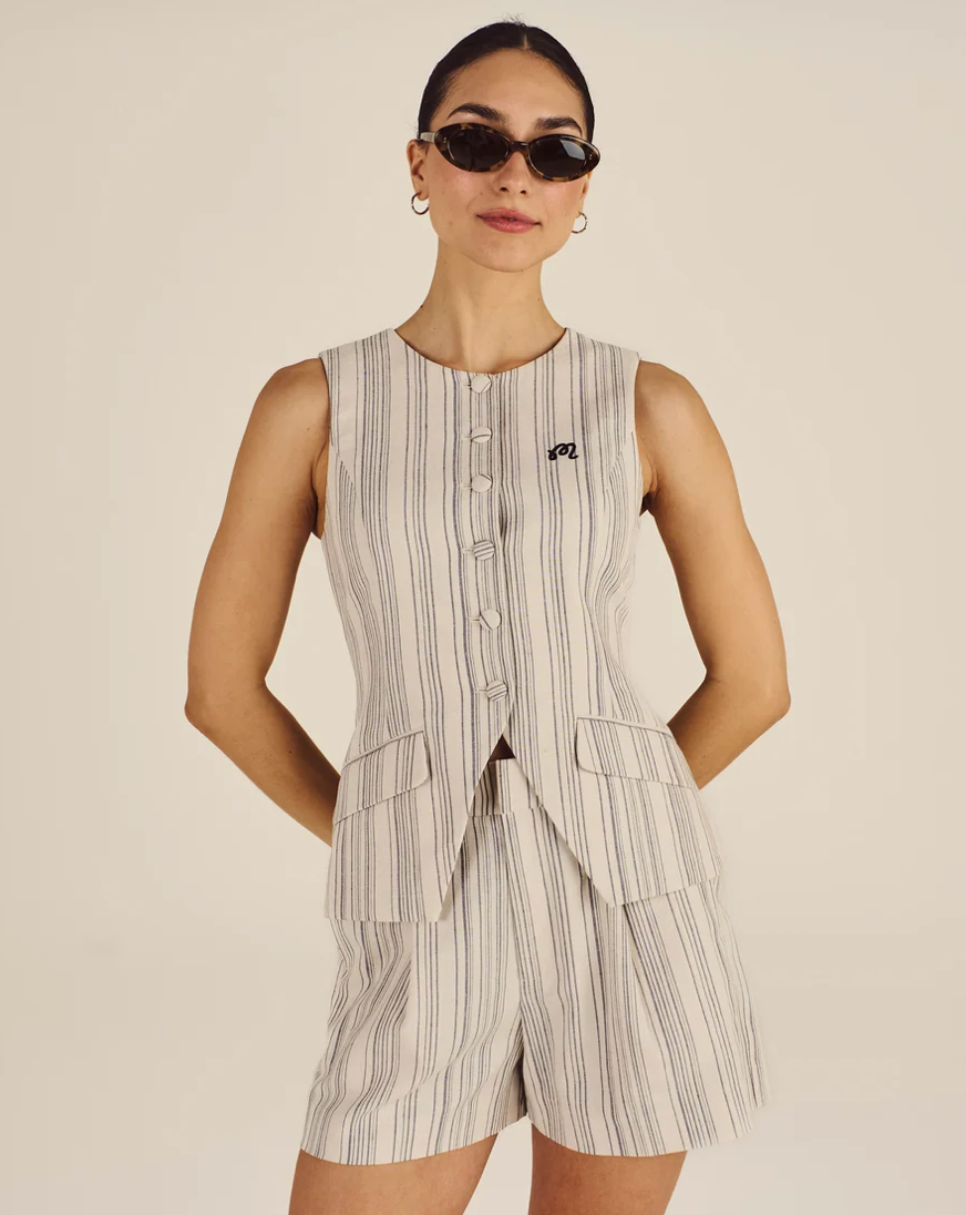 MALBON KEILY SHORT | CREAM STRIPE