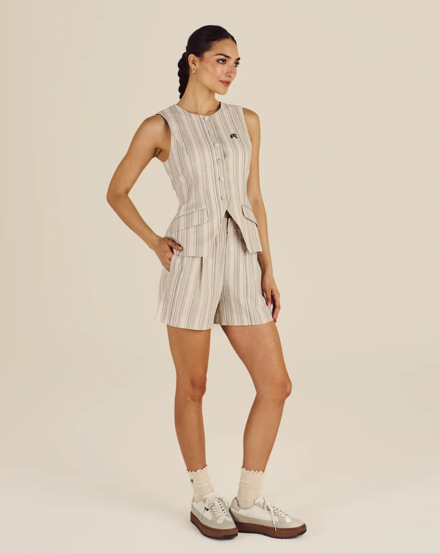 MALBON KEILY SHORT | CREAM STRIPE