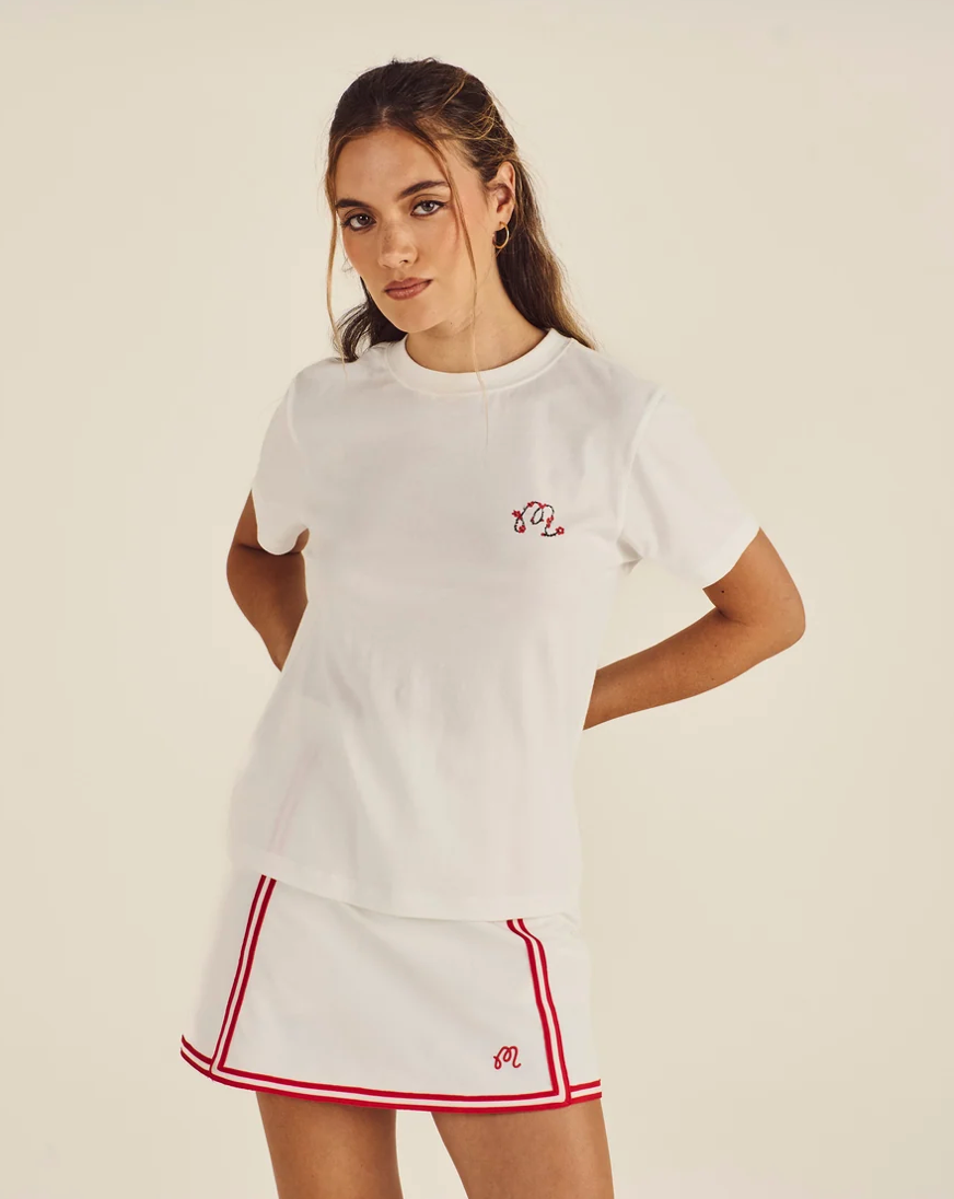 MALBON COSETTE BLOSSOM TEE | VANILLA